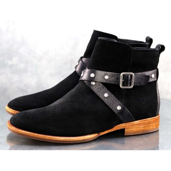 Kork Ease Women's Side Zip Booties Boots Size 6 Nubuck Leather Black - Picture 3 of 13